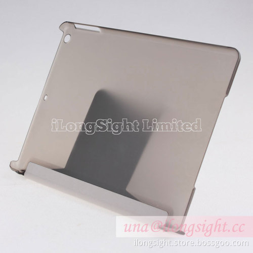Five fold transparent frosted leather case for ipad air